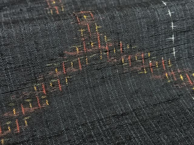 平和屋着物●上質な紬 亀甲文 正絹 逸品 AAAY0236zg