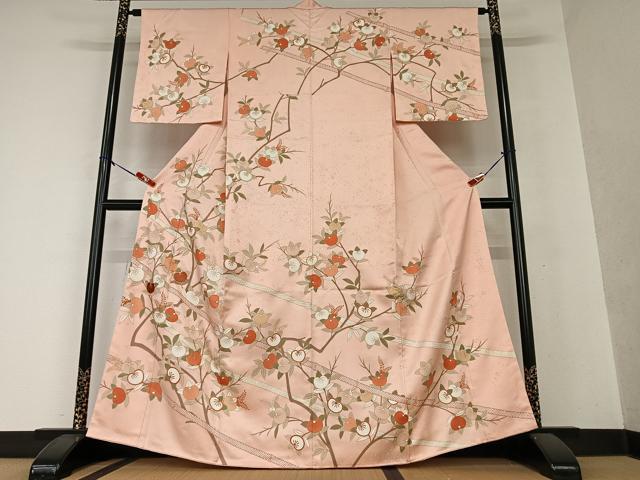 平和屋着物●訪問着 駒刺繍 橘 金彩 高島屋扱い 正絹 逸品 未使用 AAAY0250zg