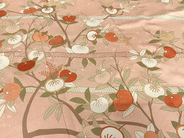 平和屋着物●訪問着 駒刺繍 橘 金彩 高島屋扱い 正絹 逸品 未使用 AAAY0250zg