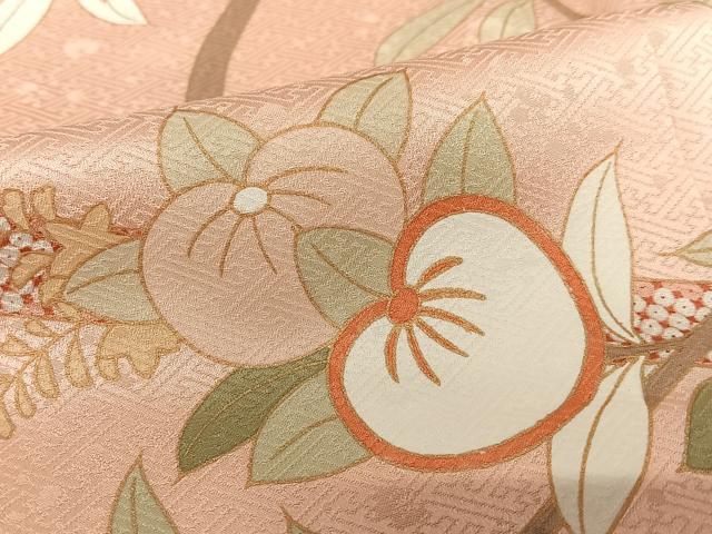 平和屋着物●訪問着 駒刺繍 橘 金彩 高島屋扱い 正絹 逸品 未使用 AAAY0250zg