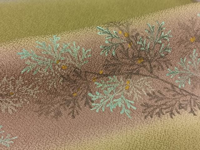 平和屋着物●訪問着 手描き 横段草花文 暈し染め さが美扱い ロング丈 正絹 逸品 AAAY0275zg