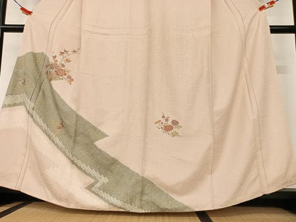 平和屋着物●訪問着　絞り　刺繍　飾花文　暈し染め　金彩　正絹　逸品　AAAY0280zg