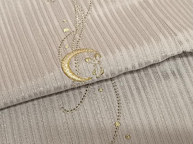 平和屋着物●極上　京都西陣・想屋謹製 付下 刺繍 ワンポイント 月うさぎ 薄梅鼠色地 金糸 やまと誂製 ロング丈 正絹 逸品 AAAY0284zg
