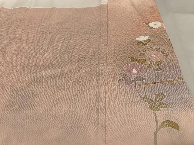平和屋着物●訪問着 友禅 刺繍 草花文 暈し染め 金彩 正絹 逸品 AAAY0285zg