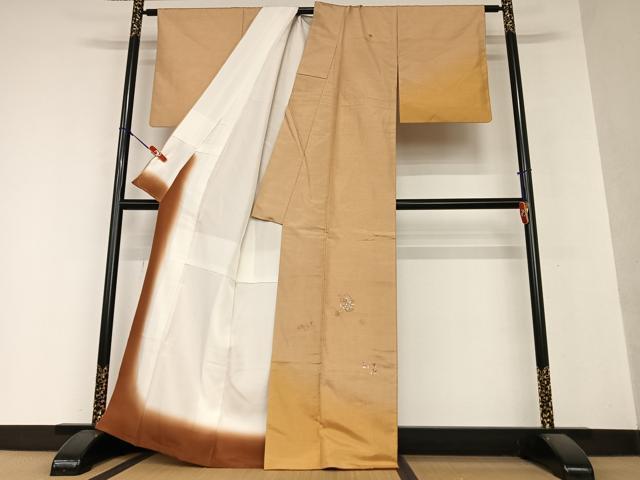 平和屋着物●本場染大島紬 訪問着 総刺繍 花篭文 暈し染め 正絹 逸品 AAAY0297zg