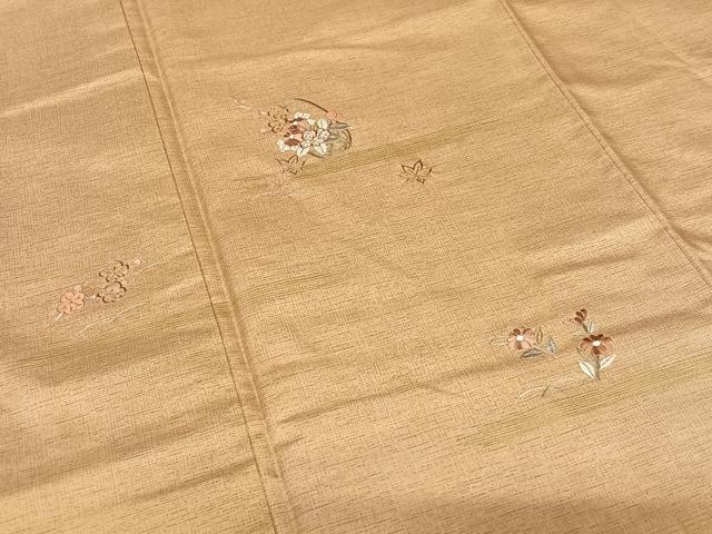 平和屋着物●本場染大島紬 訪問着 総刺繍 花篭文 暈し染め 正絹 逸品 AAAY0297zg