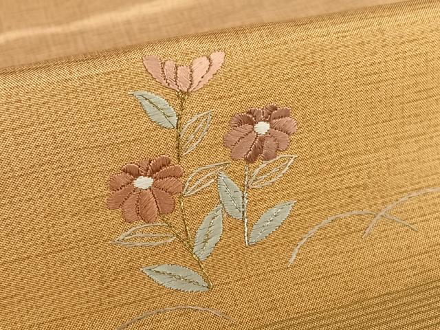 平和屋着物●本場染大島紬 訪問着 総刺繍 花篭文 暈し染め 正絹 逸品 AAAY0297zg