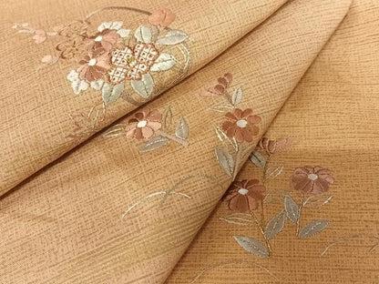 平和屋着物●本場染大島紬 訪問着 総刺繍 花篭文 暈し染め 正絹 逸品 AAAY0297zg