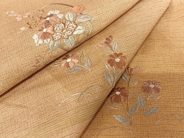 平和屋着物●本場染大島紬 訪問着 総刺繍 花篭文 暈し染め 正絹 逸品 AAAY0297zg