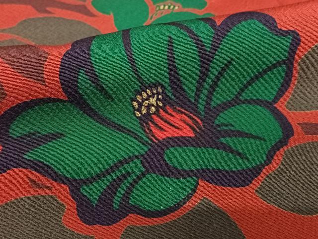 平和屋着物●豪華振袖 草花シルエット 椿 金彩 正絹 逸品 AAAY0298zg