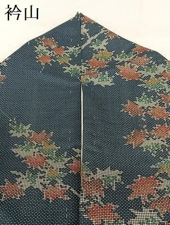 平和屋着物●本場大島紬 一元絣 枝葉文 楓 正絹 逸品 AAAY0299zg