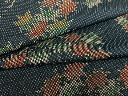 平和屋着物●本場大島紬 一元絣 枝葉文 楓 正絹 逸品 AAAY0299zg