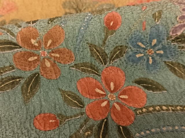 平和屋着物●訪問着 草花文 枝垂れ桜 暈し染め 金彩 正絹 逸品 AAAY0304zg