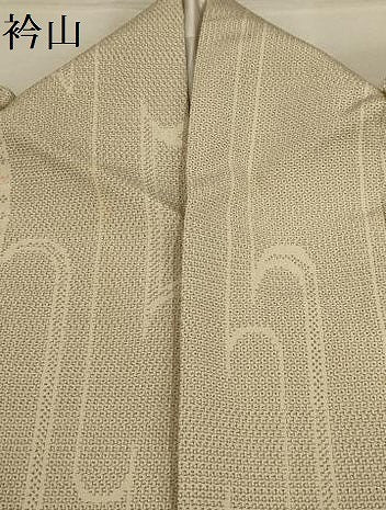 平和屋着物▽本塩沢 単衣 110亀甲 幾何学文様 正絹 逸品 AAAY0491sx