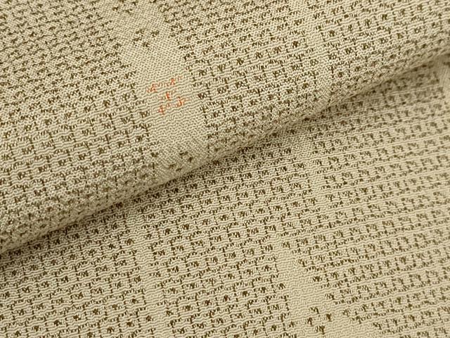平和屋着物▽本塩沢 単衣 110亀甲 幾何学文様 正絹 逸品 AAAY0491sx