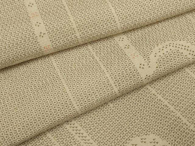 平和屋着物▽本塩沢 単衣 110亀甲 幾何学文様 正絹 逸品 AAAY0491sx