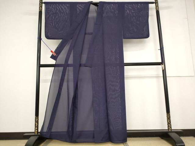 平和屋着物＊夏物　色無地　絽　濃鼠色　洗える着物　AAAY0645st