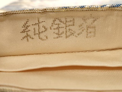 平和屋着物◎六通柄袋帯 唐織 鳳凰花文 彩光織 純銀箔 正絹 逸品 AAAY0756dt