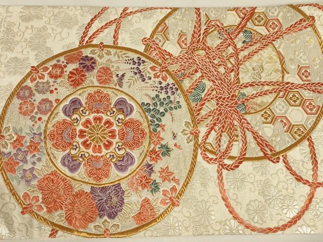 平和屋着物◎太鼓柄袋帯　花鼓文　金銀糸　正絹　逸品　AAAY0829ou