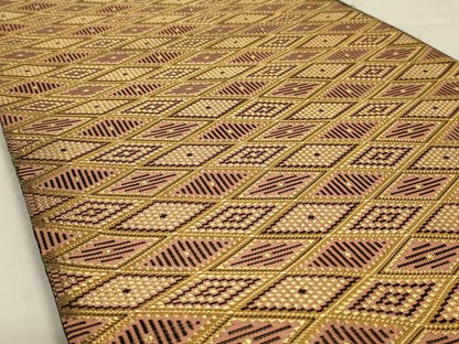 平和屋着物◎両面六通柄袋帯　菱文　金糸　正絹　逸品　AAAY0834ou