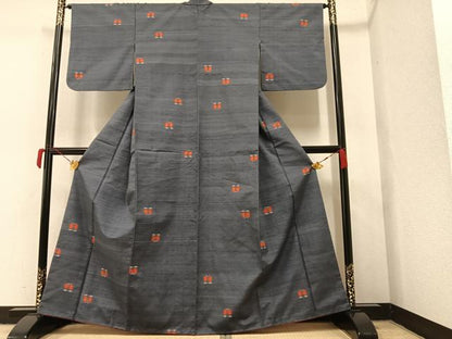 平和屋着物■上質な紬　遠州椿　正絹　逸品　AAAY1131ph