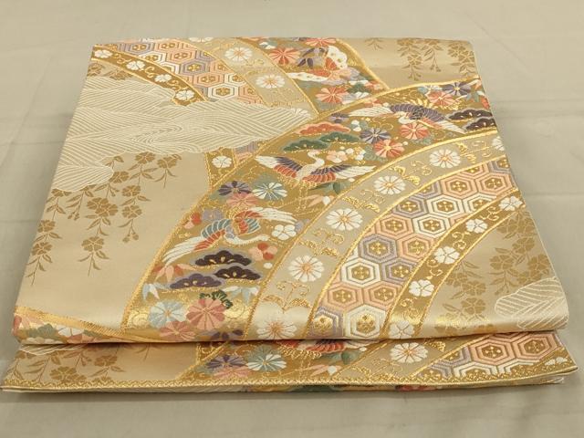 平和屋着物◎六通柄袋帯　唐織　能小袖　金糸　正絹　逸品　AAAY1466ou