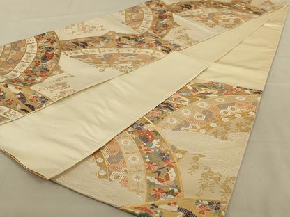 平和屋着物◎六通柄袋帯　唐織　能小袖　金糸　正絹　逸品　AAAY1466ou