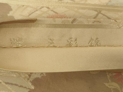 平和屋着物◎六通柄袋帯　草花文　金糸　引箔　正絹　逸品　AAAY1469ou