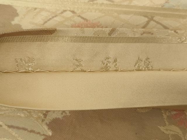 平和屋着物◎六通柄袋帯　草花文　金糸　引箔　正絹　逸品　AAAY1469ou