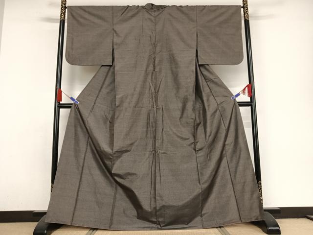 平和屋着物●塩沢紬　200亀甲　正絹　逸品　AAAY1485np