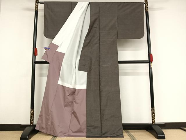 平和屋着物●塩沢紬　200亀甲　正絹　逸品　AAAY1485np
