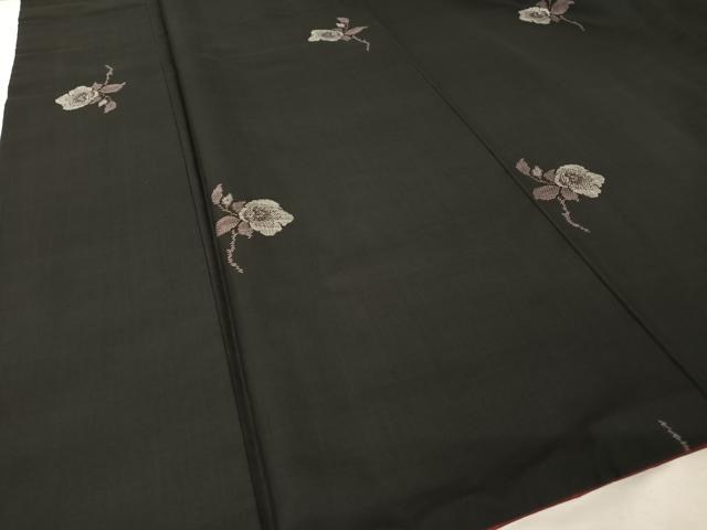 平和屋着物●本場大島紬　アンサンブル　カタス９マルキ　地空　椿　黒地　正絹　逸品　AAAY1491np