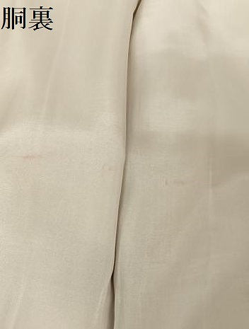 平和屋着物●菱綾織　紬　黄朽葉色　正絹　逸品　AAAY1498np