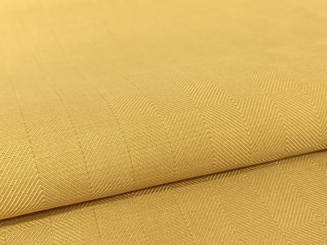 平和屋着物●菱綾織　紬　黄朽葉色　正絹　逸品　AAAY1498np