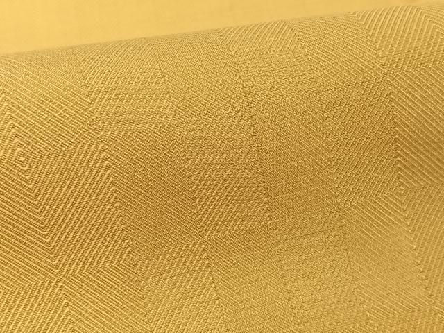 平和屋着物●菱綾織　紬　黄朽葉色　正絹　逸品　AAAY1498np