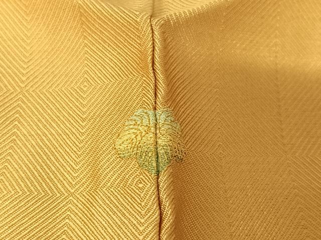平和屋着物●菱綾織　紬　黄朽葉色　正絹　逸品　AAAY1498np
