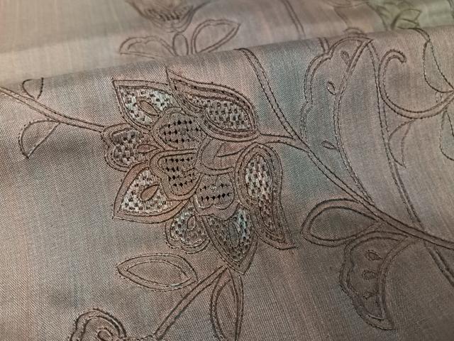 平和屋着物●総刺繍 本場大島紬 訪問着 中国三大刺繍 汕頭刺繍 スワトウ刺繍 更紗花間道 さが美扱い 正絹 逸品 AAAY1502np