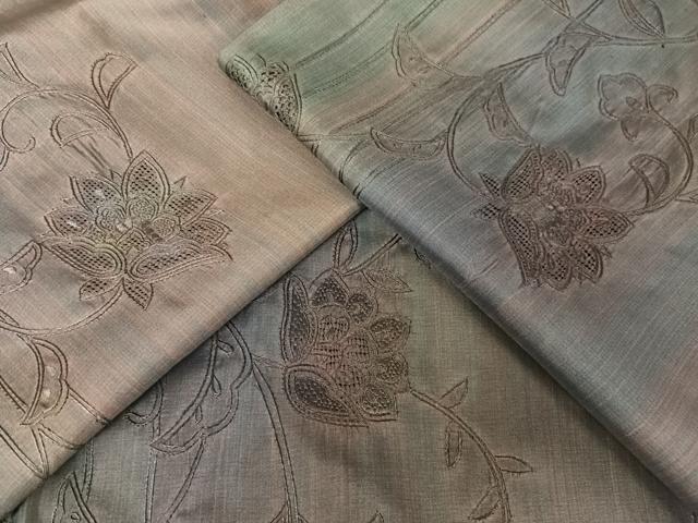 平和屋着物●総刺繍 本場大島紬 訪問着 中国三大刺繍 汕頭刺繍 スワトウ刺繍 更紗花間道 さが美扱い 正絹 逸品 AAAY1502np
