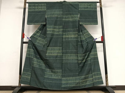 平和屋着物●本場大島紬　絞り　横段文　正絹　逸品　未使用　AAAY1506np