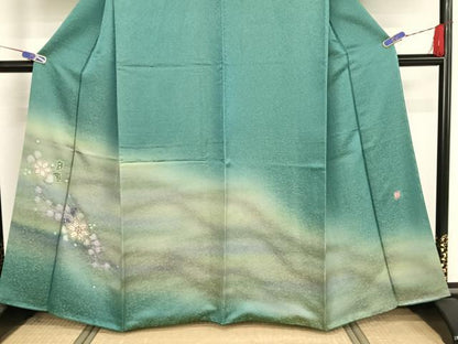 平和屋着物●久保田一竹 幻の辻が花 訪問着 暈し染め 金通し地 さが美扱い 正絹 逸品 AAAY1508np