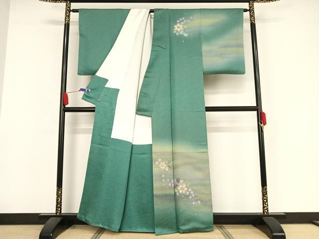 平和屋着物●久保田一竹 幻の辻が花 訪問着 暈し染め 金通し地 さが美扱い 正絹 逸品 AAAY1508np