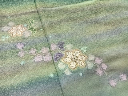 平和屋着物●久保田一竹 幻の辻が花 訪問着 暈し染め 金通し地 さが美扱い 正絹 逸品 AAAY1508np