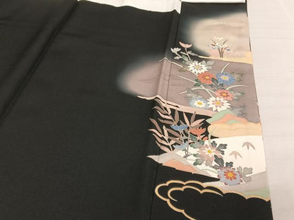 平和屋着物●人間国宝　本加賀友禅作家　二塚長生　風景草花文　正絹　逸品　AAAY1515np