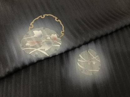 平和屋着物＃道中着 雪輪 ほたる暈し 黒地 ロング丈 正絹 逸品 AAAY1546np