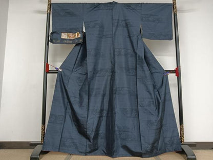 平和屋着物●本場大島紬 霞花文 証紙付き 正絹 逸品 AAAY1553np