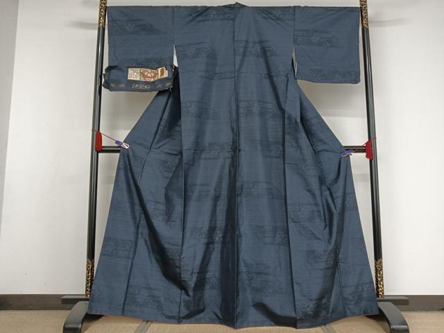 平和屋着物●本場大島紬 霞花文 証紙付き 正絹 逸品 AAAY1553np