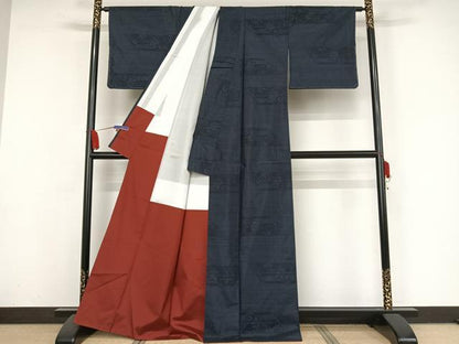 平和屋着物●本場大島紬 霞花文 証紙付き 正絹 逸品 AAAY1553np