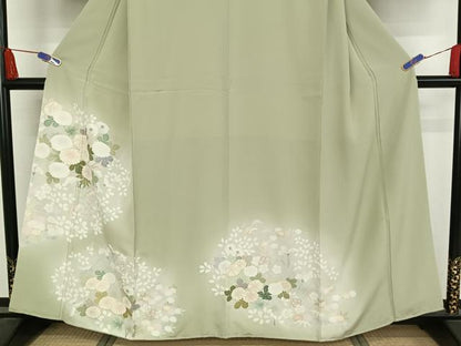 平和屋着物●豪華色留袖 草花文 暈し染め 金彩 丹後ちりめん 反端付き 正絹 逸品 未使用 AAAY1554np