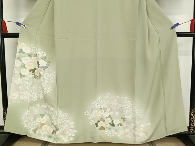 平和屋着物●豪華色留袖 草花文 暈し染め 金彩 丹後ちりめん 反端付き 正絹 逸品 未使用 AAAY1554np