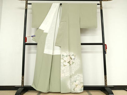 平和屋着物●豪華色留袖 草花文 暈し染め 金彩 丹後ちりめん 反端付き 正絹 逸品 未使用 AAAY1554np